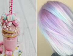 A colorful ice cream-inspired haircut with pastel shades styled in a fun, playful way