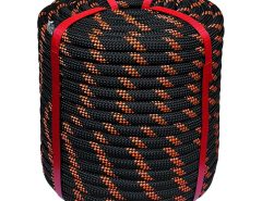 GLFCAI 1/2″ x 150ft polyester braided bull rope designed for heavy-duty tree pulling.