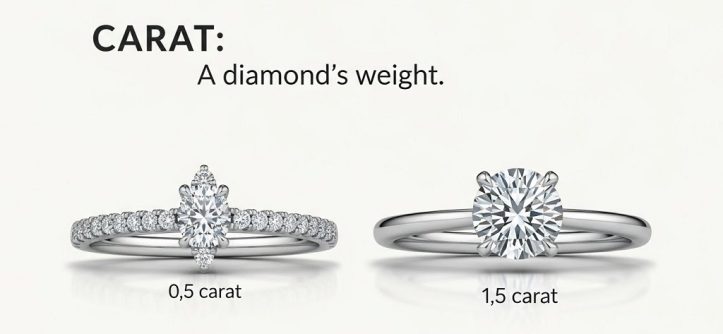 Diamond clarity chart with graded inclusions under magnification