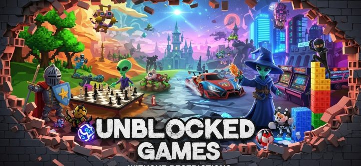 Student playing free unblocked browser games at school