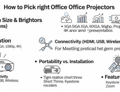 conference room projector displaying business presentation on large screen